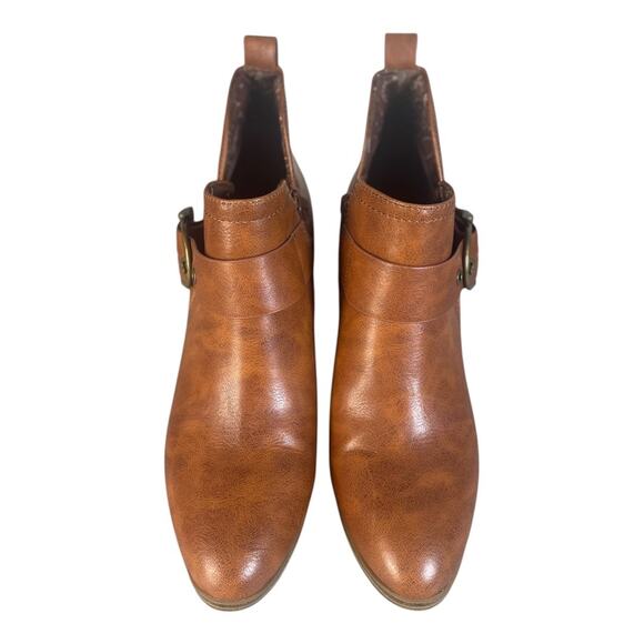 BareTraps Women’s Karina Tan Vegan Leather Block Heel Ankle Boots Size-10m - Picture 3 of 9